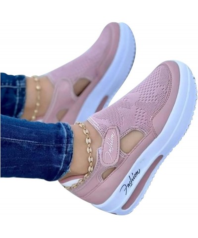 Women Sneakers Slip on Comfy Platform Loafers for Women Roman Large Size Spring Shoes for Women 8 Pink $10.08 Athletic Shoes