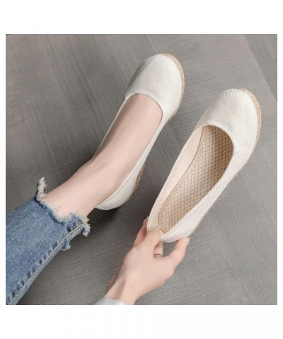 Business Casual Shoes Gold Flats for Women Pointed Toe Mules Fashion Sneakers C-white $16.51 Mules & Clogs