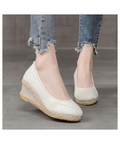 Business Casual Shoes Gold Flats for Women Pointed Toe Mules Fashion Sneakers C-white $16.51 Mules & Clogs