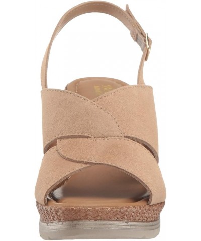 Women's Wedge Sandal Beige Suede Leather $51.45 Sandals