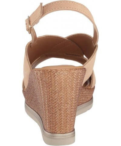 Women's Wedge Sandal Beige Suede Leather $51.45 Sandals