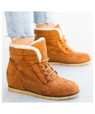 Winter Boots For Women Fashion High-top Snow Boots Slip on Warm Comfortable Outdoor Fur Lined Ankle Booties Zn-brown $15.12 B...