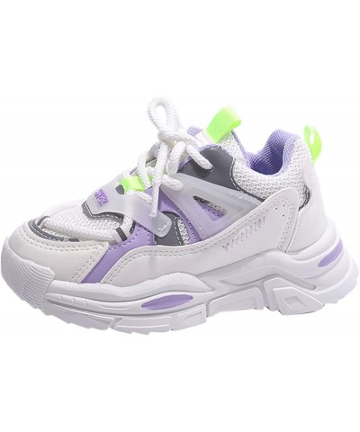 Boys Girls Shoes Breathable Running Walking Tennis Shoes Kids Athletic Shoes Girls Baby Shoes for Walking A5-purple $11.05 At...