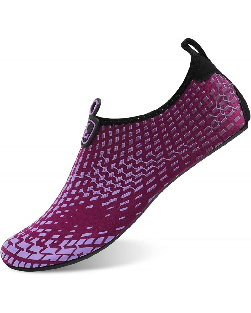 Women Water Shoes Mens Barefoot Skin Aqua Socks for Run Dive Surf Swim Beach Yoga Quick Drying Wzh Purple $9.68 Outdoor Shoes