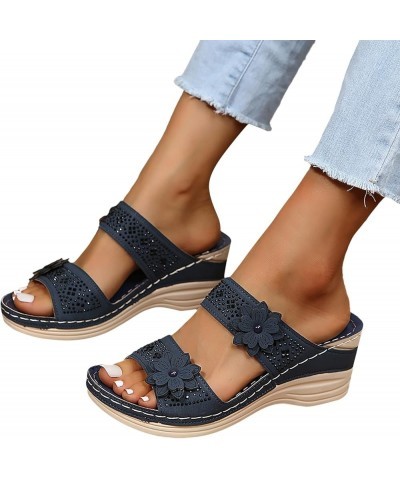 Dressy Walking Shoes for Women with Arch Support and Comfort Platform Sandal for Women Comfy Shoe for Women for Work Navy 8 $...