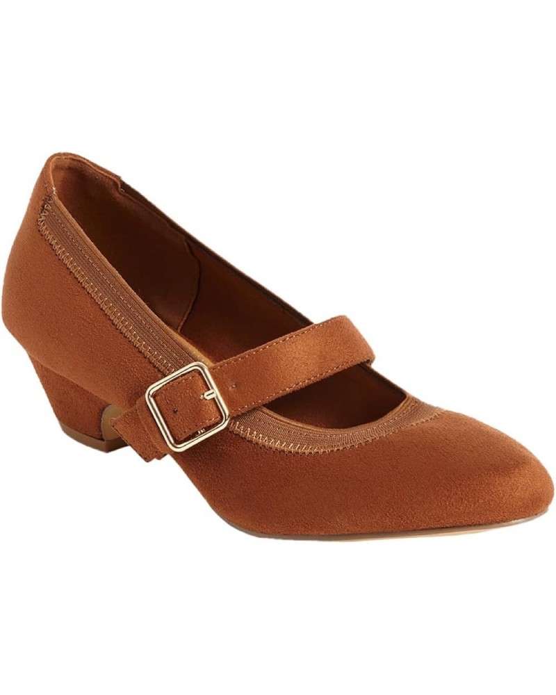 Women's Wide Width The Stone Pump Cognac $19.56 Pumps