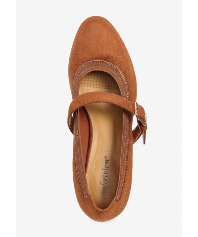 Women's Wide Width The Stone Pump Cognac $19.56 Pumps