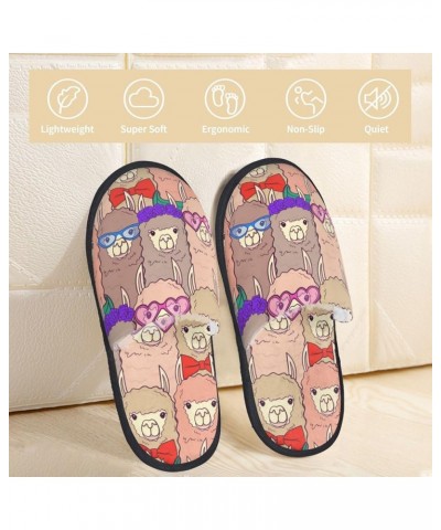 Fuzzy Feet Slippers For Women,House Shoes Non Slip Indoor/Outdoor,Cute Lamas Designs- Cute Lamas $13.32 Slippers