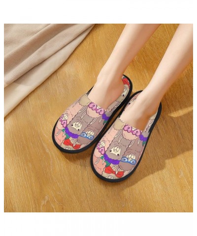 Fuzzy Feet Slippers For Women,House Shoes Non Slip Indoor/Outdoor,Cute Lamas Designs- Cute Lamas $13.32 Slippers