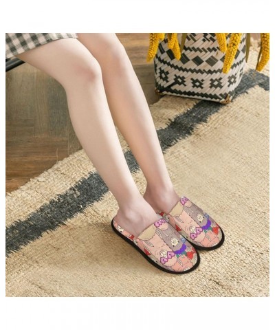 Fuzzy Feet Slippers For Women,House Shoes Non Slip Indoor/Outdoor,Cute Lamas Designs- Cute Lamas $13.32 Slippers