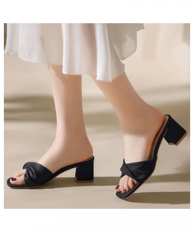 Women's Chunk Low Heel Pump Sandals Lace-Up Heels Pump Sandals Wedding Women's Two Strap Heeled Sandal Black $17.27 Sandals