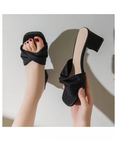 Women's Chunk Low Heel Pump Sandals Lace-Up Heels Pump Sandals Wedding Women's Two Strap Heeled Sandal Black $17.27 Sandals