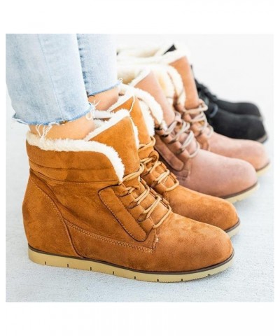 Winter Boots For Women Fashion High-top Snow Boots Slip on Warm Comfortable Outdoor Fur Lined Ankle Booties Zn-brown $15.12 B...