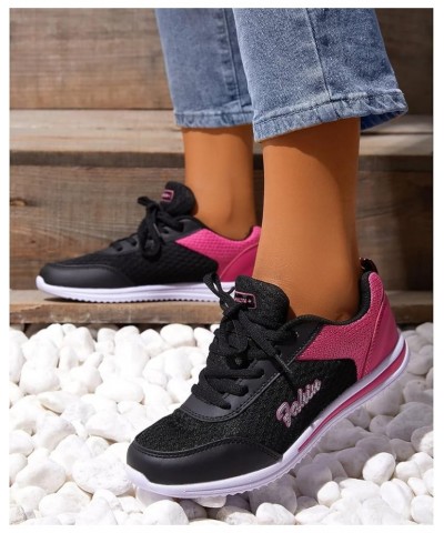 High Heeld Wedge Sneakers for Women Ladies Hidden Sneakers Lace Up Shoes Womens Shoes Heels Black $12.03 Athletic Shoes