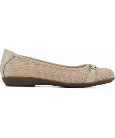 Women's Charmed Cushioned Ballet Flat Beige/Raffia $18.70 Flats