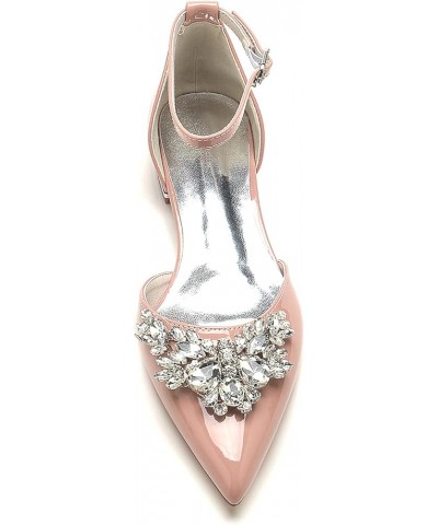 Womens Ballet Flats Shoes Soft Crystal Pointy Toe on Wedding Ankle Straps Flats Dress for Women Nude Pink US9 $30.75 Flats