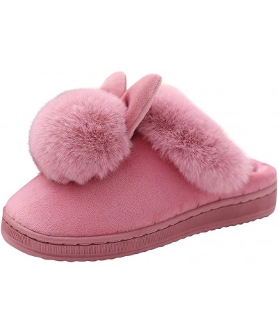 Rabbit Footwear Furry Winter Shoe Women's Ears Slippers Soft Indoor Women's Slipper Open Toe Cotton Slippers for Women (Red, ...