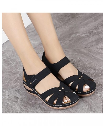 Womens Chunky Heel Sandals Rhinestone Sandals Beach Boho Sandals Wedges Ankle Sandals Flat Loafer Sandals Blue $18.32 Athleti...