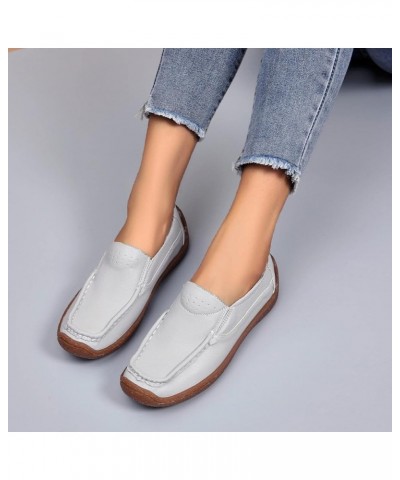 Flat Single Shoes for Women Casual Summer Indoor and Outdoor, Breathable Solid Color Round Toe Comfortable Slip-on Flat Shoes...