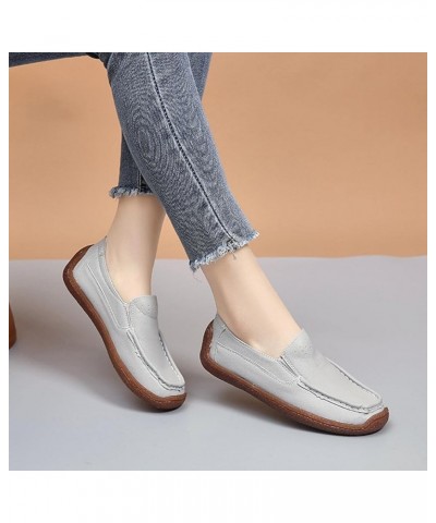 Flat Single Shoes for Women Casual Summer Indoor and Outdoor, Breathable Solid Color Round Toe Comfortable Slip-on Flat Shoes...