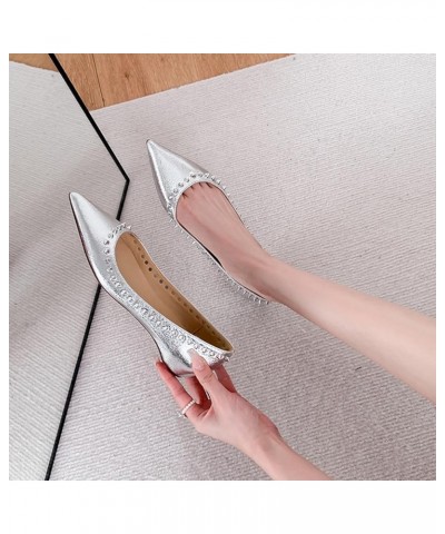 Women's Rivets Pointed Toe Slip On Ballet Flats,Fashion Studded Comfortable Dress Shoes Casual Formal Wedding Ballerina Shoes...