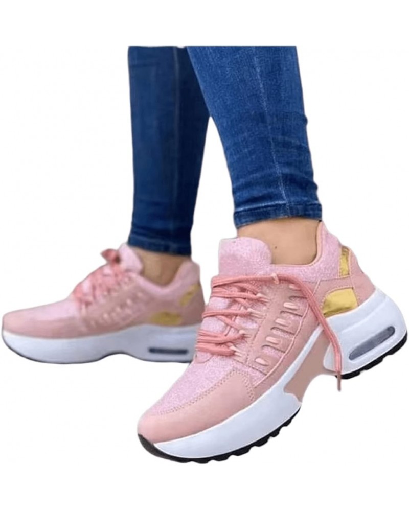 Sneakers for Women Walking Shoes Comfortable Shoes Non Slip Running Shoes Breathable Lightweight Gym Sneakers M7-pink $14.21 ...