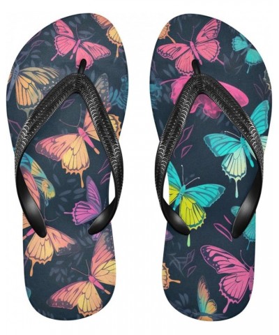 Flip Flop Sandals for Teen Women Men - Butterfly Beautiful Beach Shoes Waterproof Outdoor Summer Beach Slippers 8-9 Women/6.5...