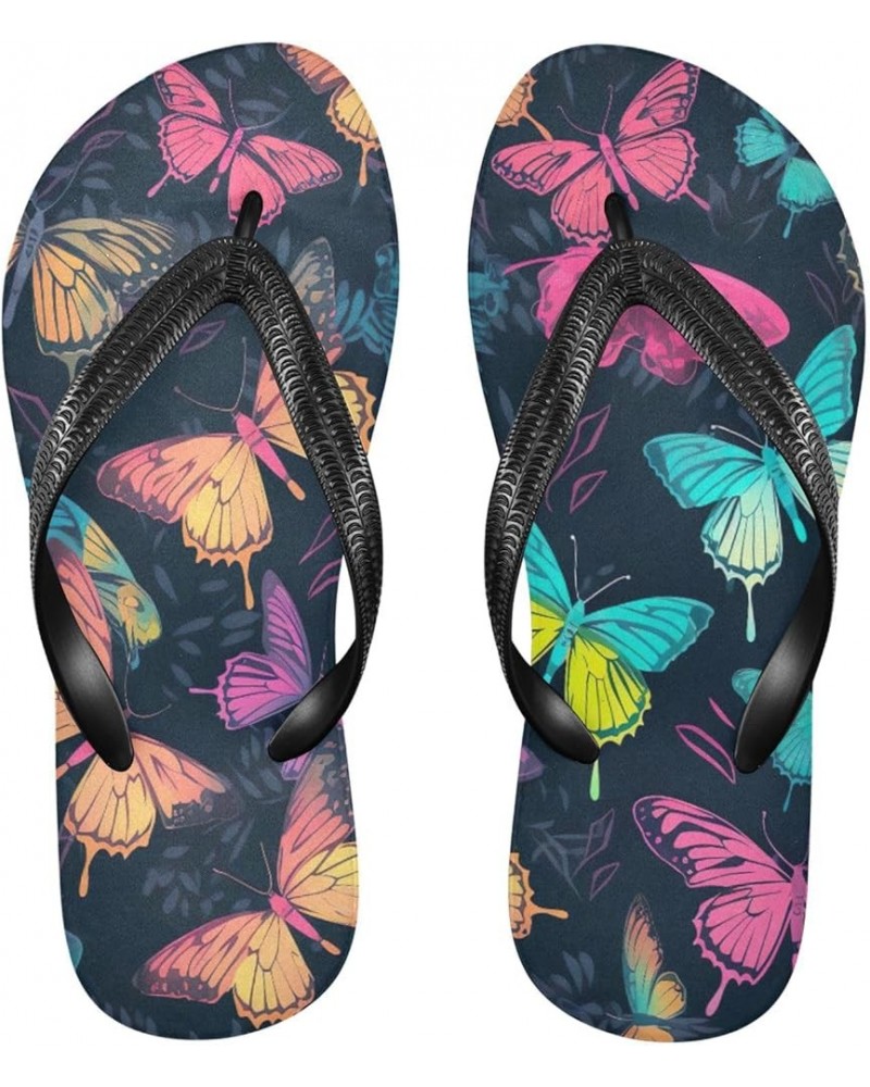 Flip Flop Sandals for Teen Women Men - Butterfly Beautiful Beach Shoes Waterproof Outdoor Summer Beach Slippers 8-9 Women/6.5...