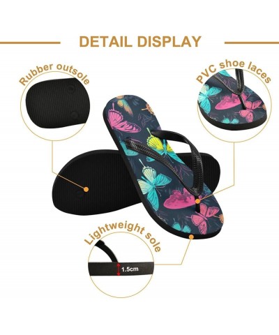 Flip Flop Sandals for Teen Women Men - Butterfly Beautiful Beach Shoes Waterproof Outdoor Summer Beach Slippers 8-9 Women/6.5...