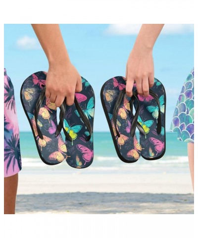 Flip Flop Sandals for Teen Women Men - Butterfly Beautiful Beach Shoes Waterproof Outdoor Summer Beach Slippers 8-9 Women/6.5...