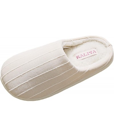 Women's Home Slippers Round Head Open Toes Flat Bottom Comfortable Cotton Linen House Slippers E-beige $14.74 Slippers