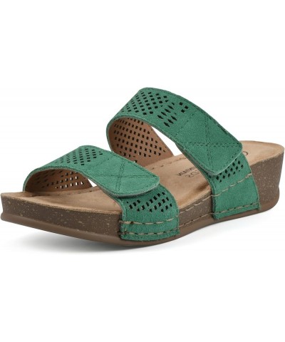 Women's Ferula Wedge Sandal Classic Green/Suede $17.02 Sandals