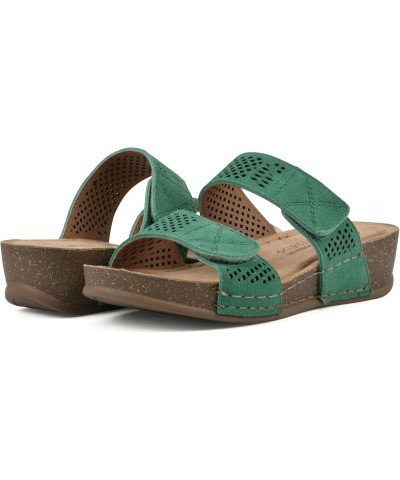 Women's Ferula Wedge Sandal Classic Green/Suede $17.02 Sandals