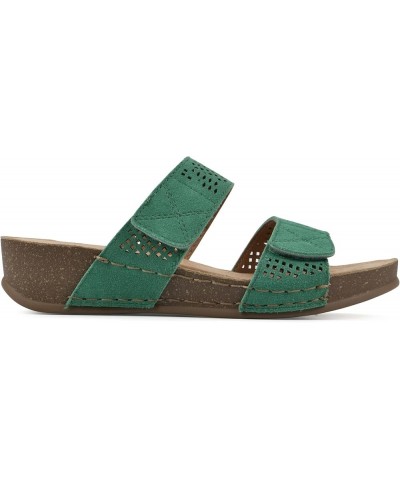 Women's Ferula Wedge Sandal Classic Green/Suede $17.02 Sandals