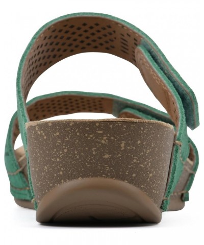 Women's Ferula Wedge Sandal Classic Green/Suede $17.02 Sandals