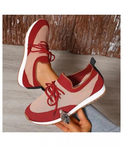 Women's Time Off Sneaker Comfortable Flats Boat Shoe Vintage Walking Dress Shoes Gym Shoes Tennis Shoes Red $13.43 Athletic S...