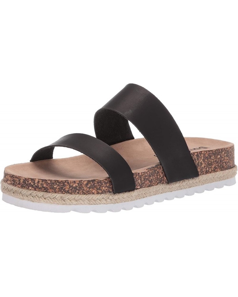 Women's Double Play Slide Sandal Black Smooth $17.41 Sandals