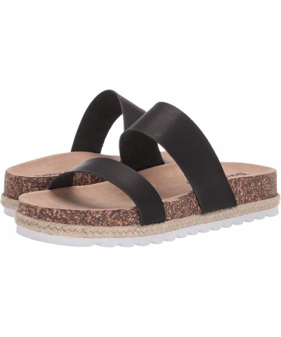 Women's Double Play Slide Sandal Black Smooth $17.41 Sandals