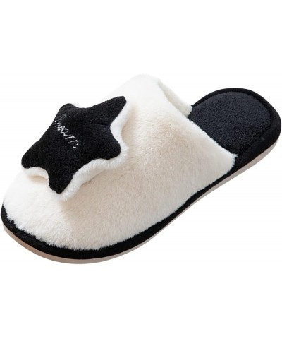 Cotton Slippes For Women Fuzzy Faux Memory Foam Flat Slide Slippers Comfy House Shoes Slip on Slippers for Women Black $10.26...