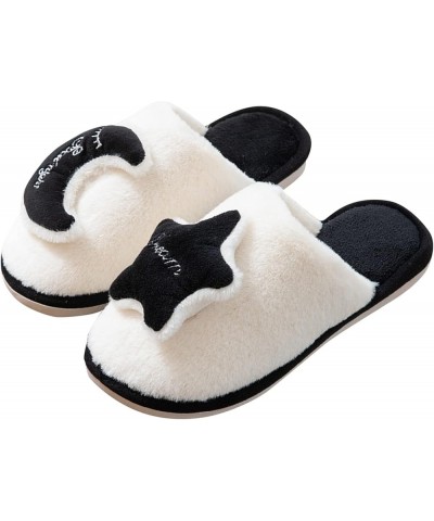 Cotton Slippes For Women Fuzzy Faux Memory Foam Flat Slide Slippers Comfy House Shoes Slip on Slippers for Women Black $10.26...