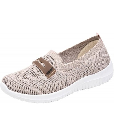 Slip on Dress Shoes, Women Breathable Lace Up Shoes Flats Casual Shoes Lightweight Work Shoes Breathable Trainers Beige $9.92...