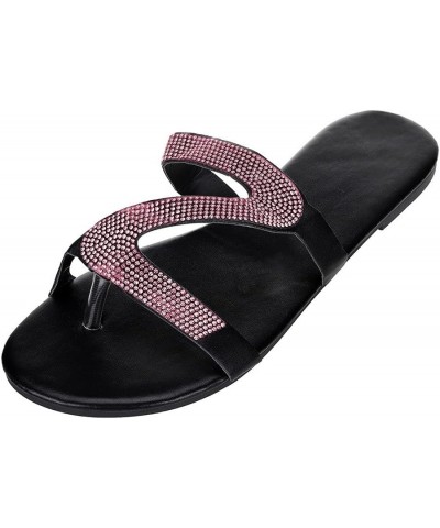 Sandals for Women Block Shoes Thick Sole Orthopedic Sandals Buckle Summer Flip-Flop Casual Walking Flats 174-hyems-pink-f $16...