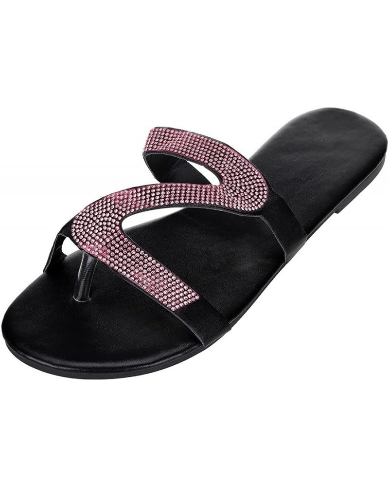 Sandals for Women Block Shoes Thick Sole Orthopedic Sandals Buckle Summer Flip-Flop Casual Walking Flats 174-hyems-pink-f $16...