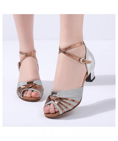 Block Heel Sandals for Women Dressy Kitten Heel Sandals Latin Dance Shoes Ankle Strap Buckle Peep Toe Low Heel Sandals Evenin...