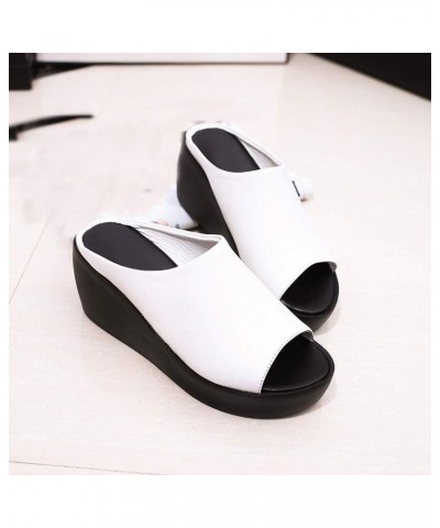 Womens Platform Espadrille Sandal Mid Heel Open Toe Ankle Strap T-Strap Thong Flip-Flop Sandal 86-hyems-9-white $11.76 Sandals