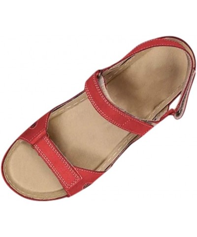 Shoes for Women Platform Espadrille Sandals Block Chunky Heel Open Toe Strappy Beach Summer Flip Flop Shoes 52-ibzwp-red8 $15...