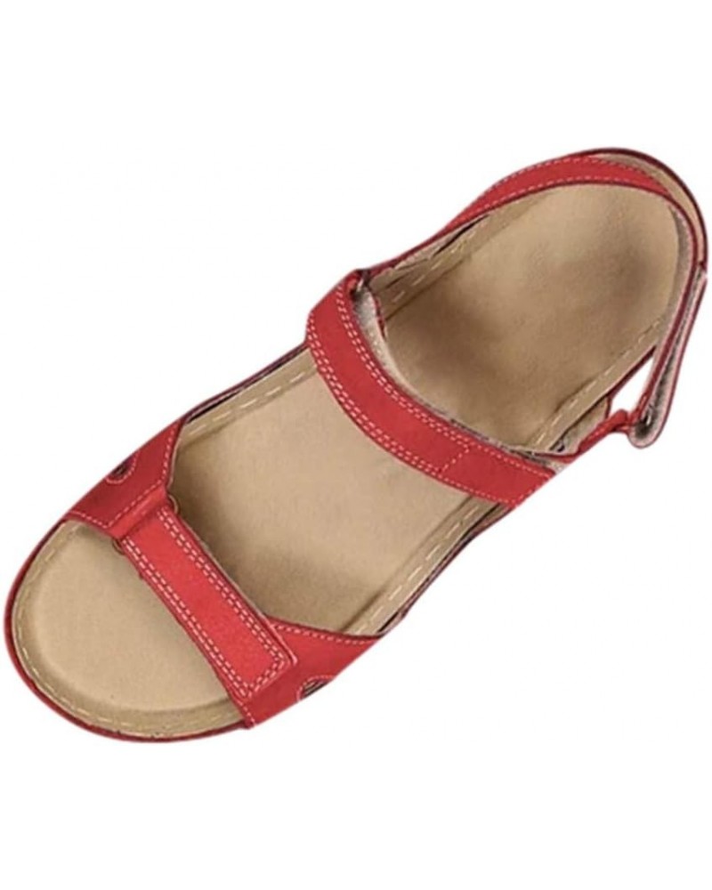 Shoes for Women Platform Espadrille Sandals Block Chunky Heel Open Toe Strappy Beach Summer Flip Flop Shoes 52-ibzwp-red8 $15...