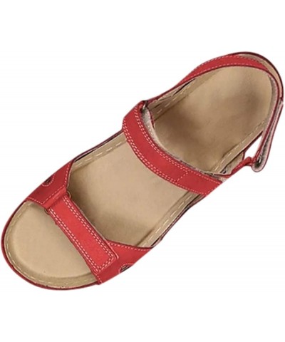 Shoes for Women Platform Espadrille Sandals Block Chunky Heel Open Toe Strappy Beach Summer Flip Flop Shoes 52-ibzwp-red8 $15...