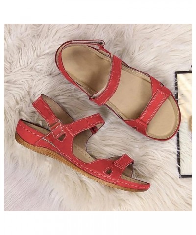 Shoes for Women Platform Espadrille Sandals Block Chunky Heel Open Toe Strappy Beach Summer Flip Flop Shoes 52-ibzwp-red8 $15...