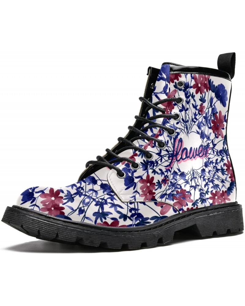 Winter Shoes for Women Girls Beautiful Blossoms High Top Lace Up Leather Boots Stylish Print Ankle Booties 6.5 $35.99 Boots